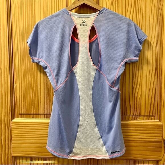 North Face Flight Series purple white flashdry workout shirt running top M - Picture 3 of 9